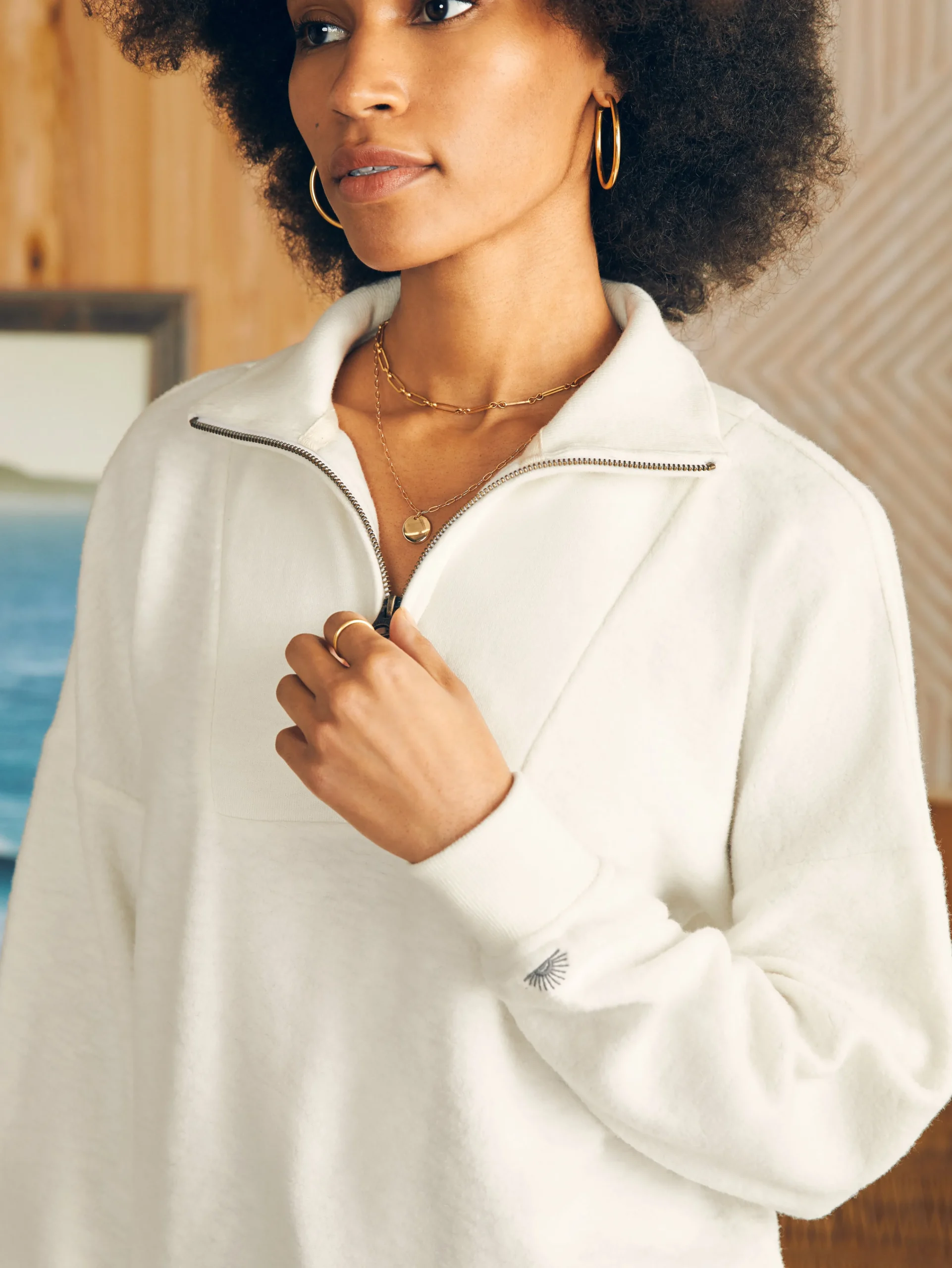 Clearance Beach Fleece Quarter Zip - Women Hoodies & Sweatshirts