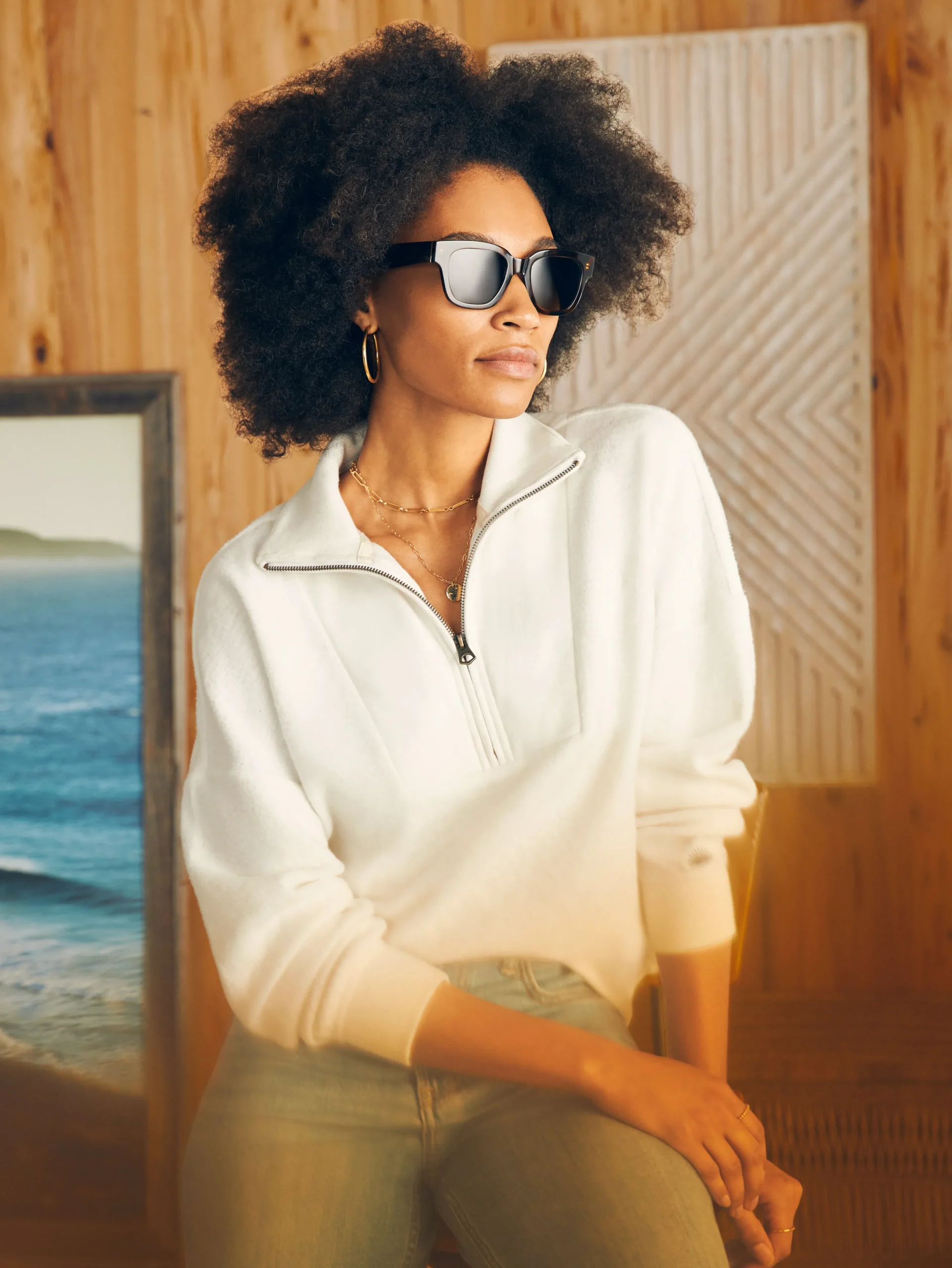 Clearance Beach Fleece Quarter Zip - Women Hoodies & Sweatshirts