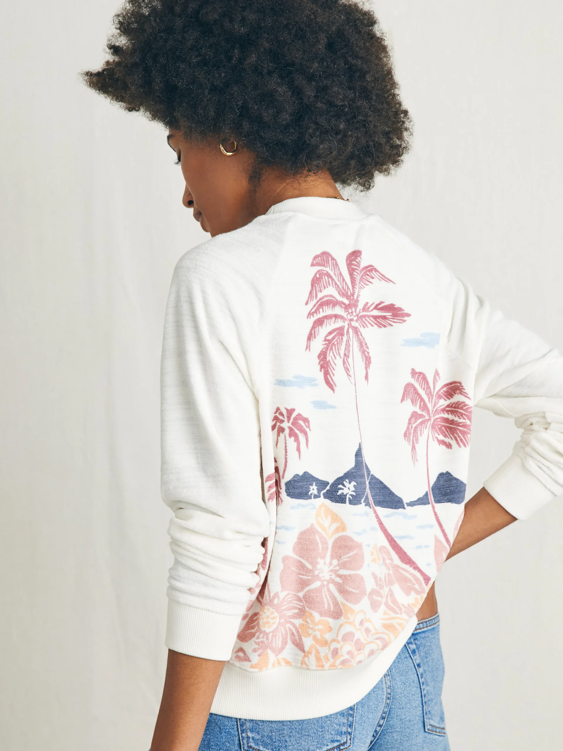 Best Cabana Towel Terry Crew - Women Hoodies & Sweatshirts