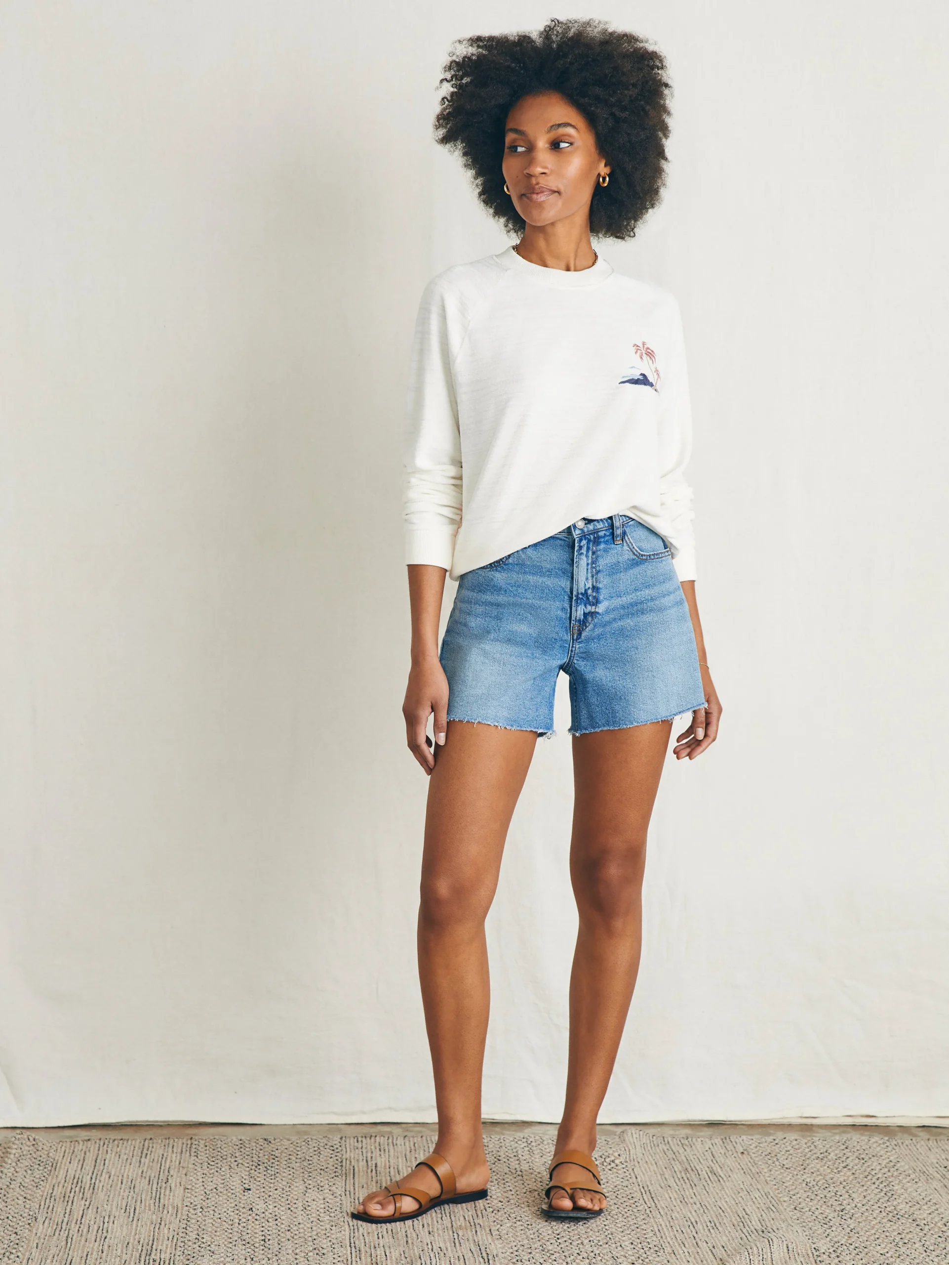 Best Cabana Towel Terry Crew - Women Hoodies & Sweatshirts