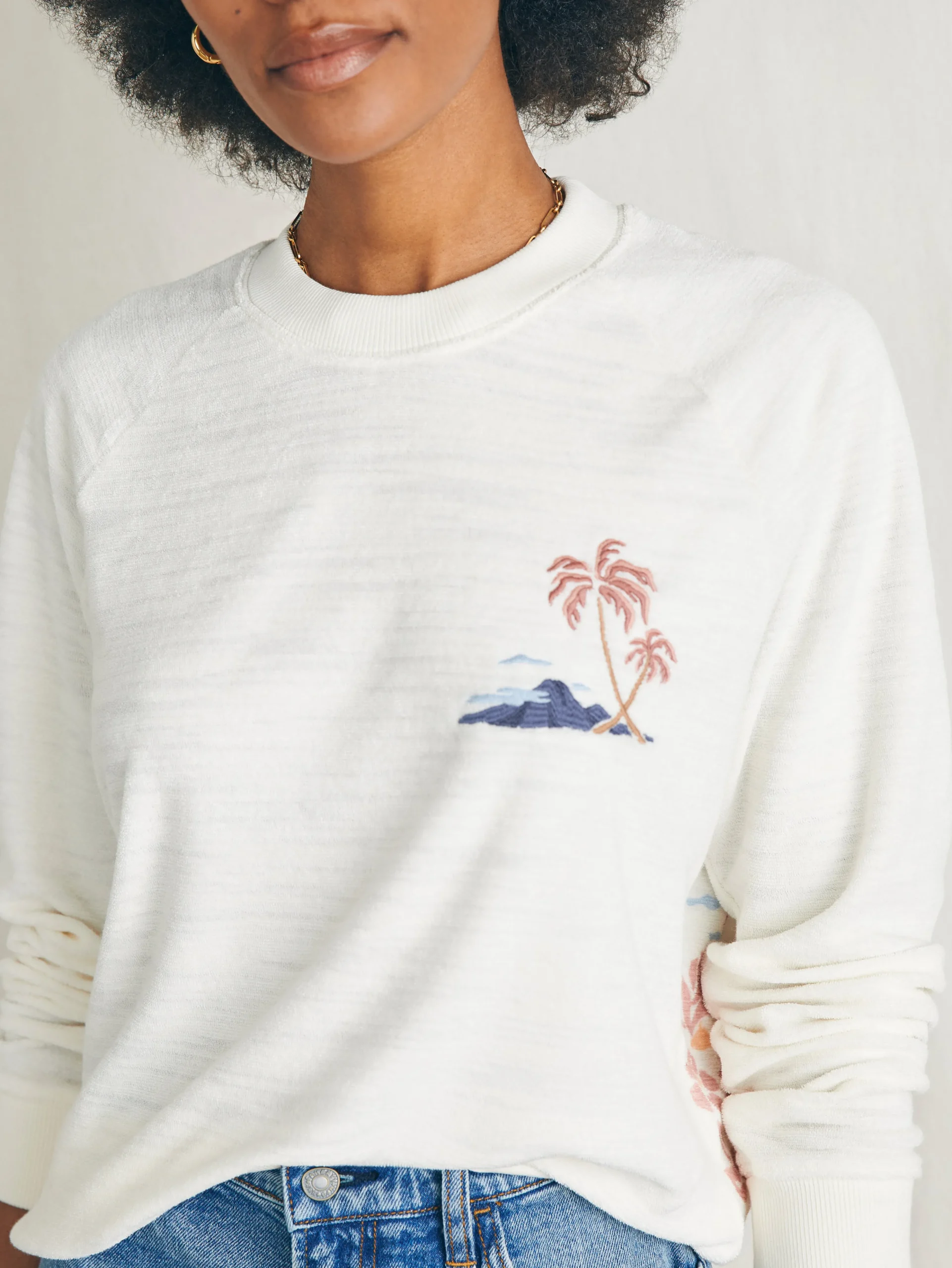 Best Cabana Towel Terry Crew - Women Hoodies & Sweatshirts