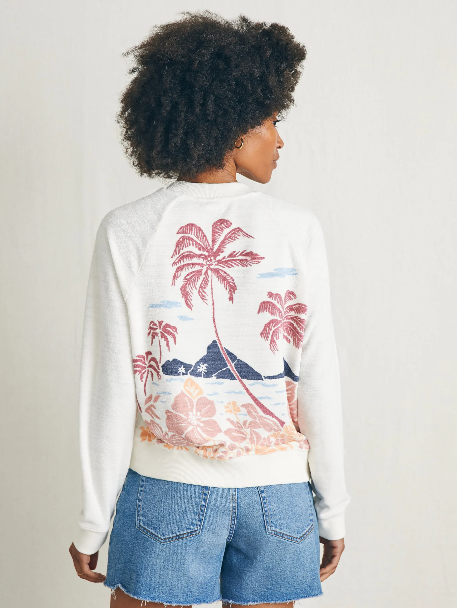 Best Cabana Towel Terry Crew - Women Hoodies & Sweatshirts