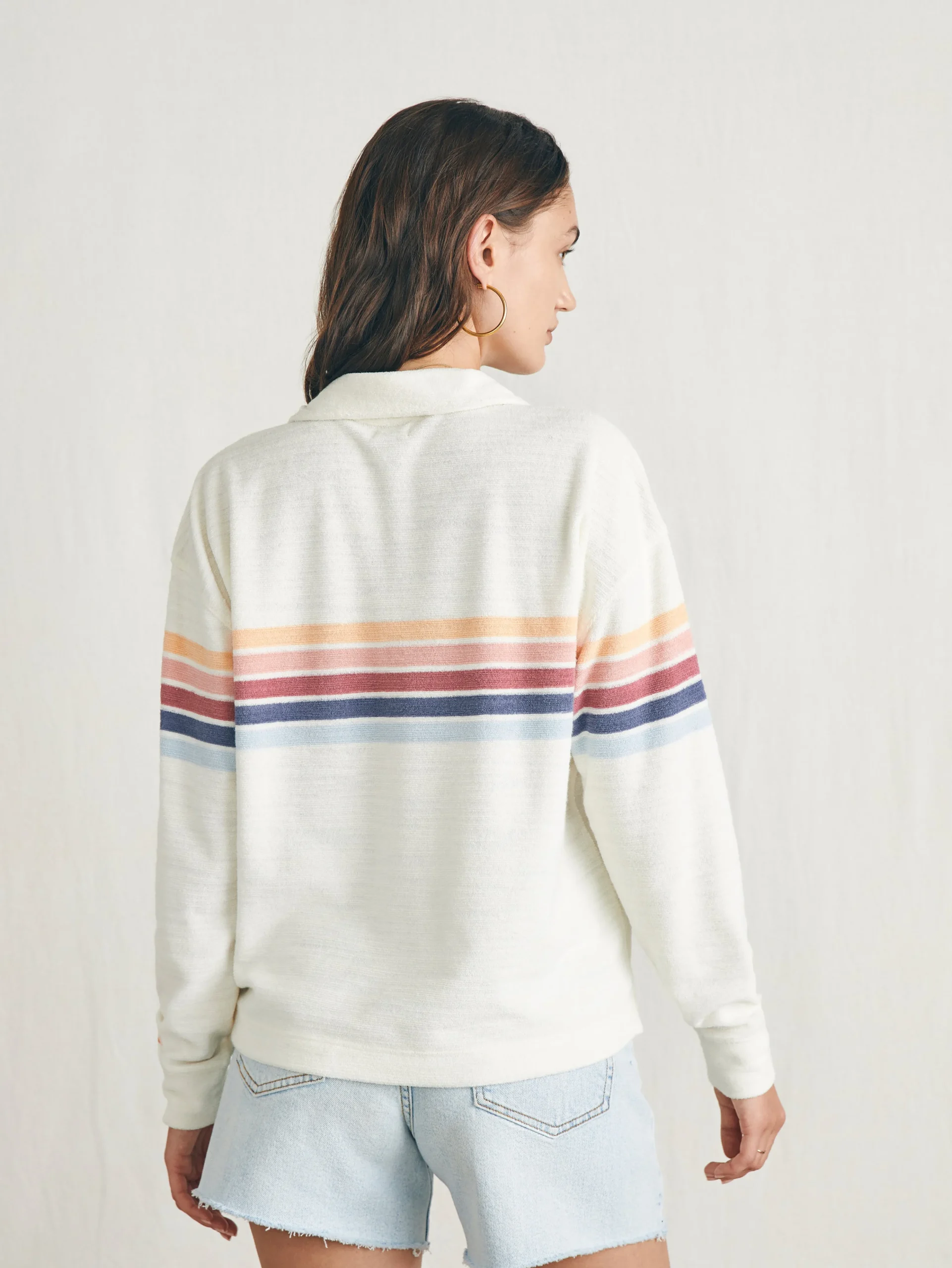 Discount Cabana Towel Terry Quarter Zip - Women Hoodies & Sweatshirts