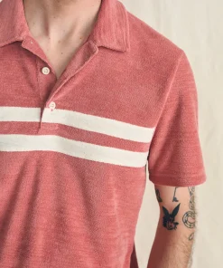 Clearance Cabana Towel Terry Surf Stripe Polo Shirt - Polo Shirts