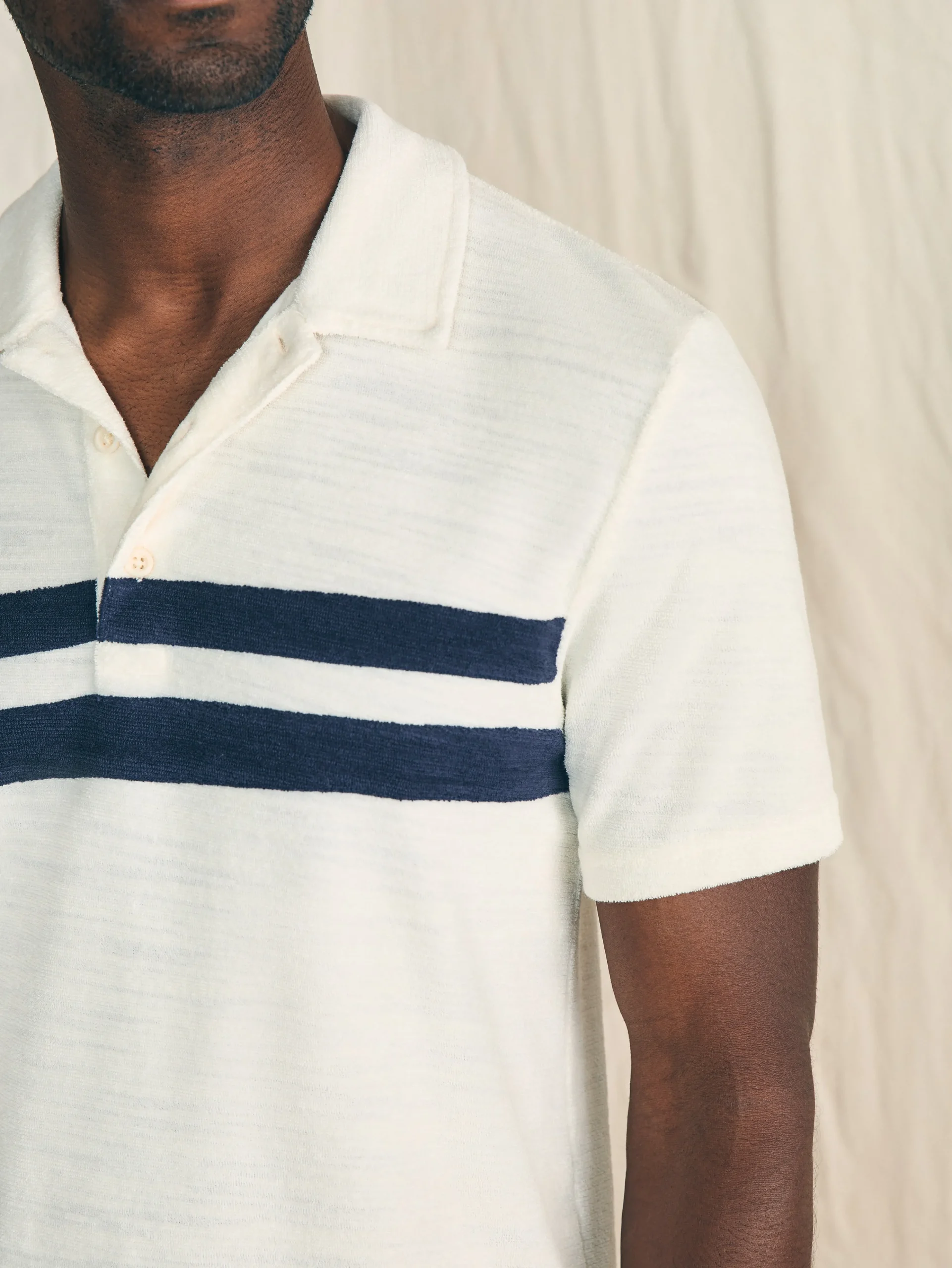 Discount Cabana Towel Terry Surf Stripe Polo Shirt - Polo Shirts