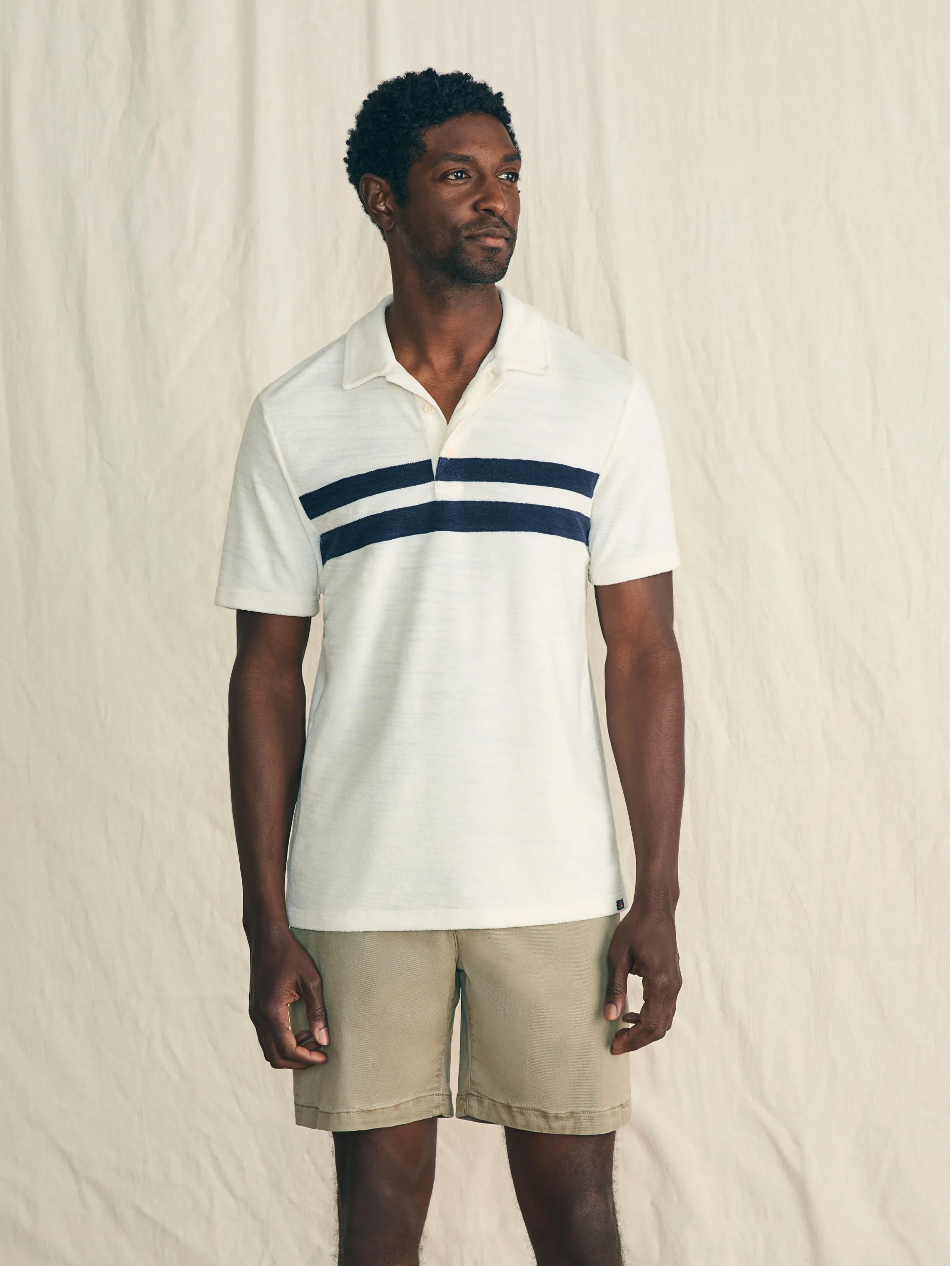 Discount Cabana Towel Terry Surf Stripe Polo Shirt - Polo Shirts