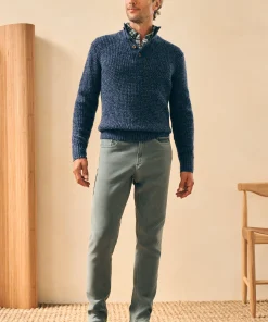 Online Cashmere Wool Quarter Button Sweater - Sweaters