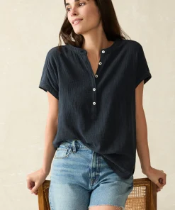 Best Dream Cotton Gauze Desmond Top - Women Shirts & Tops