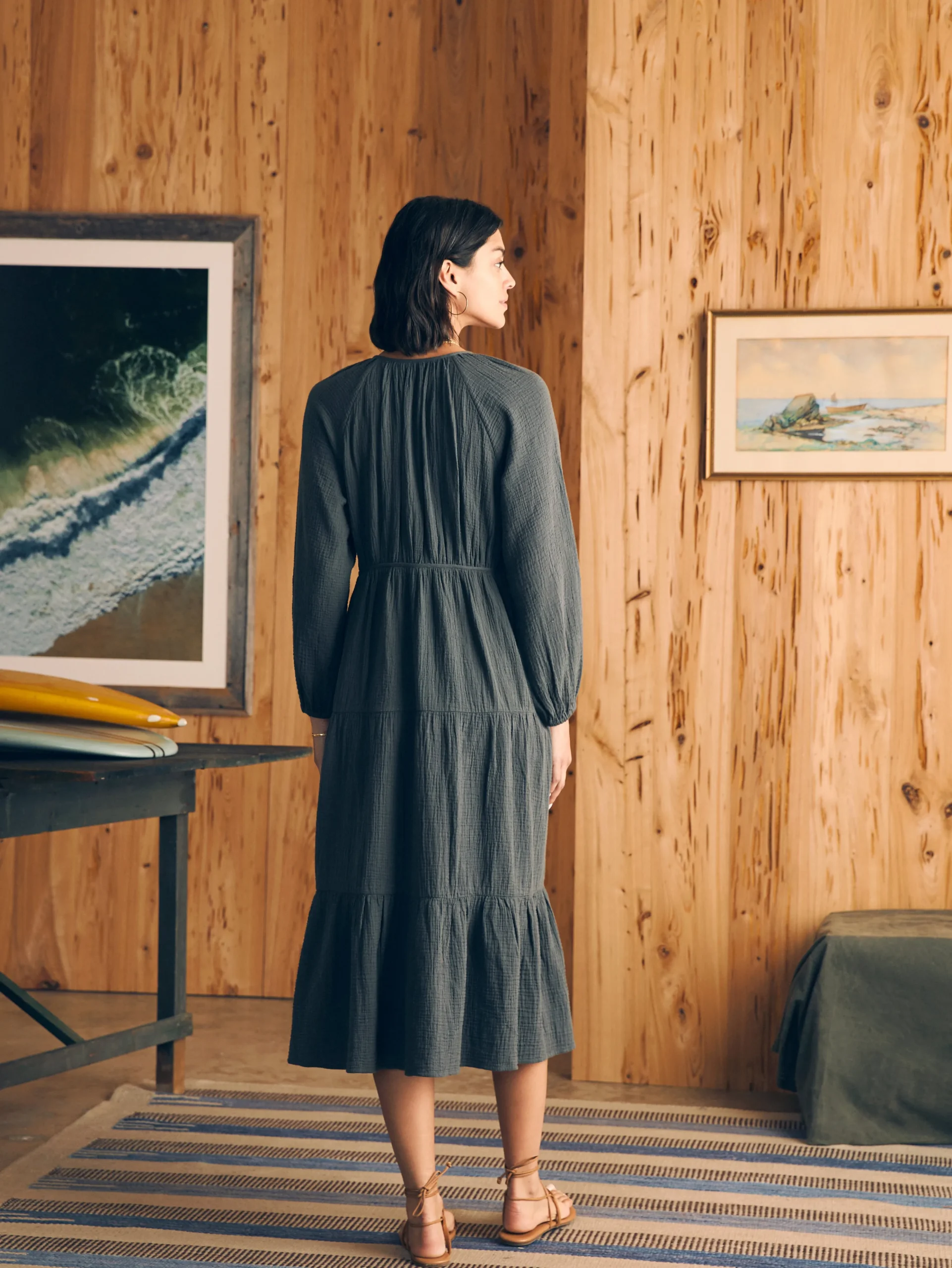 Hot Dream Cotton Gauze Sirene Midi Dress - Women Dresses