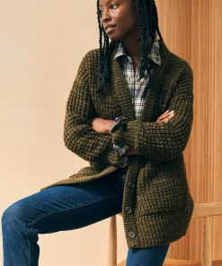 Online Frost Waffle Cardigan - Women Sweaters