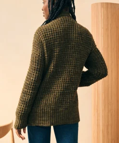 Online Frost Waffle Cardigan - Women Sweaters