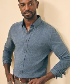 Outlet Houndstooth Knit Shirt - Shirts