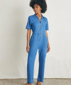 New Linen Denim Jumpsuit - Women Dresses|Overalls & Jumpsuits