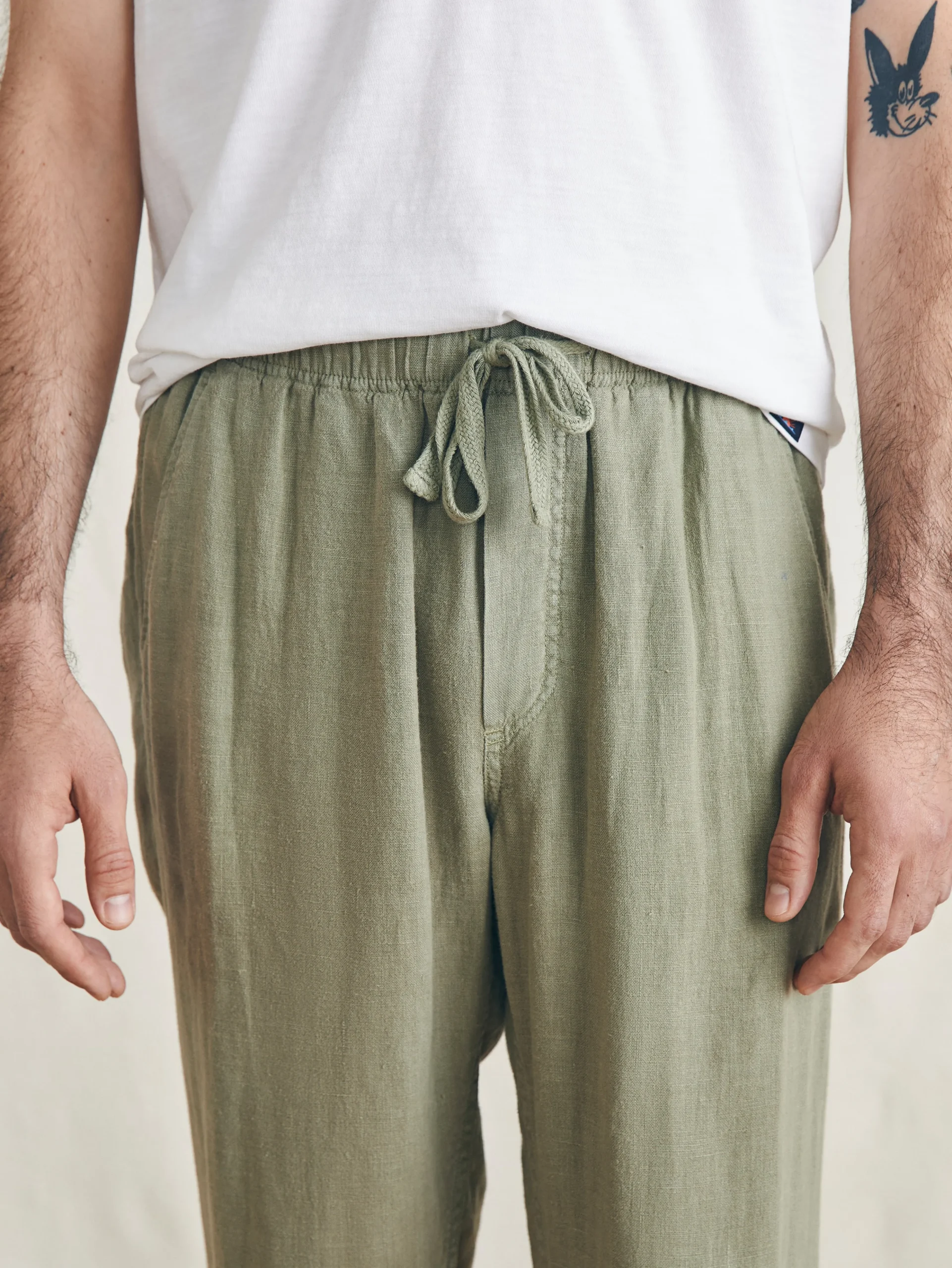 Sale Linen Drawstring Pant - Pants
