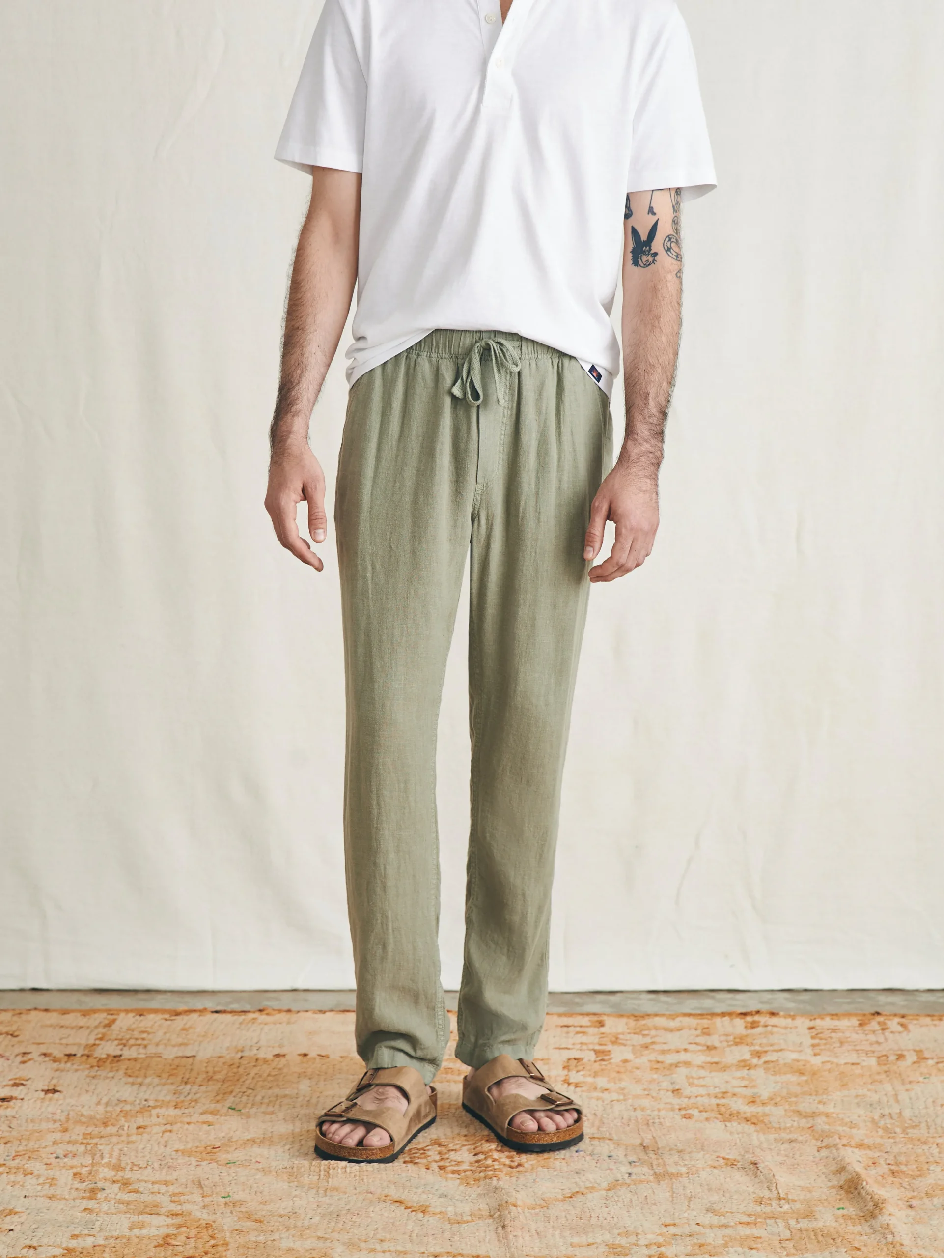 Sale Linen Drawstring Pant - Pants