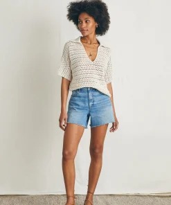 Online Nusa Crochet Polo Sweater - Women Sweaters