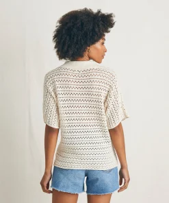 Online Nusa Crochet Polo Sweater - Women Sweaters