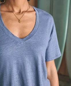 Hot Oceanside Linen V-Neck Tee - Women T-Shirts