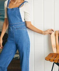 Clearance Organic Cotton Denim Sienna Jumpsuit - Women Dresses|Overalls & Jumpsuits