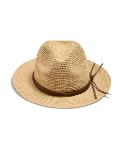 Clearance Raffia Trim Crochet Fedora - Women Swim