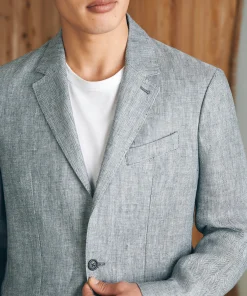 New Reserve Linen Herringbone Blazer - Blazers