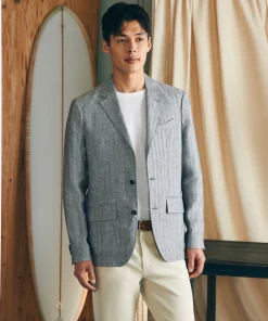 New Reserve Linen Herringbone Blazer - Blazers