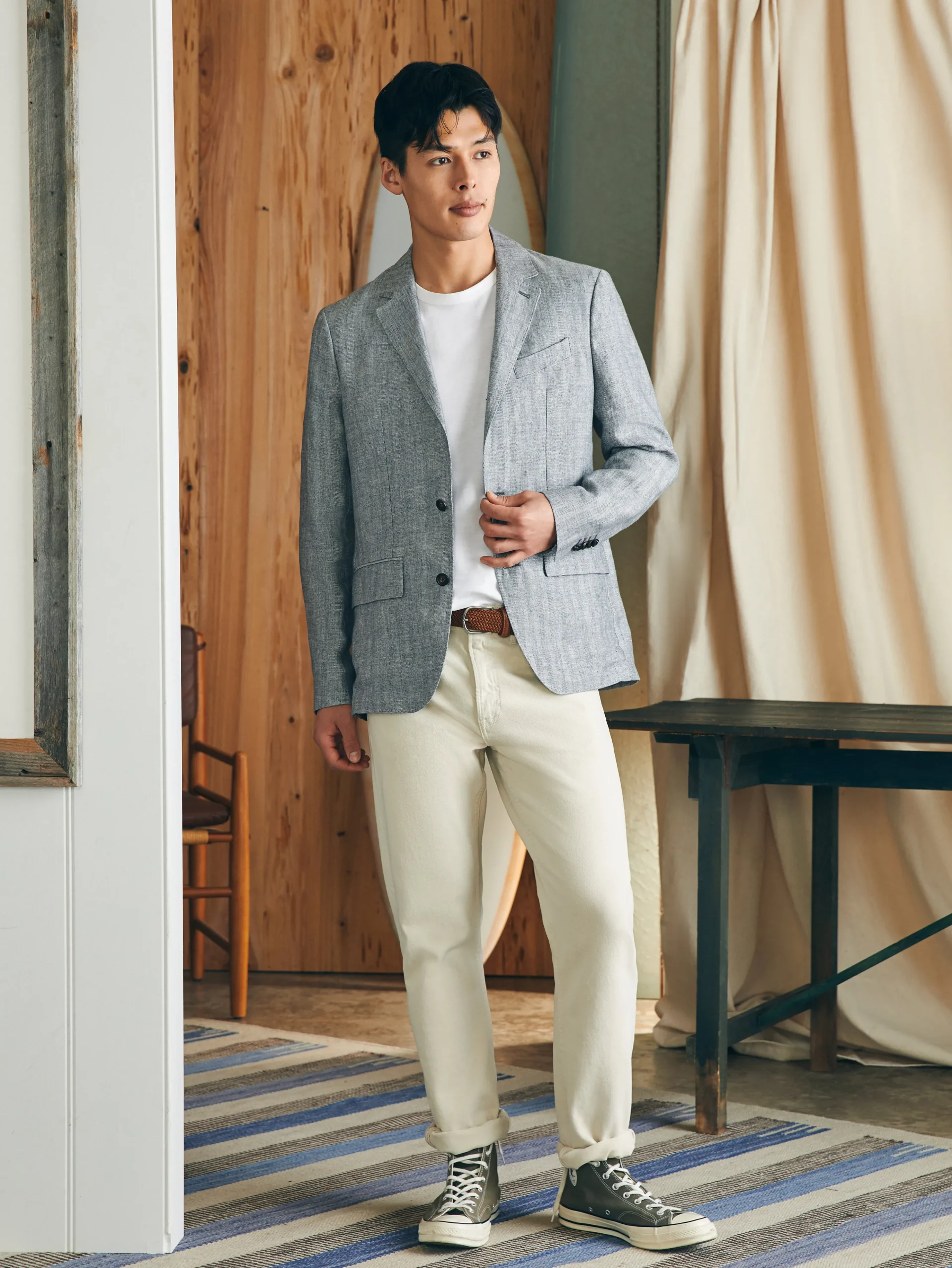 New Reserve Linen Herringbone Blazer - Blazers