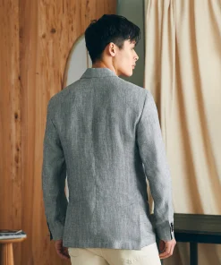 New Reserve Linen Herringbone Blazer - Blazers