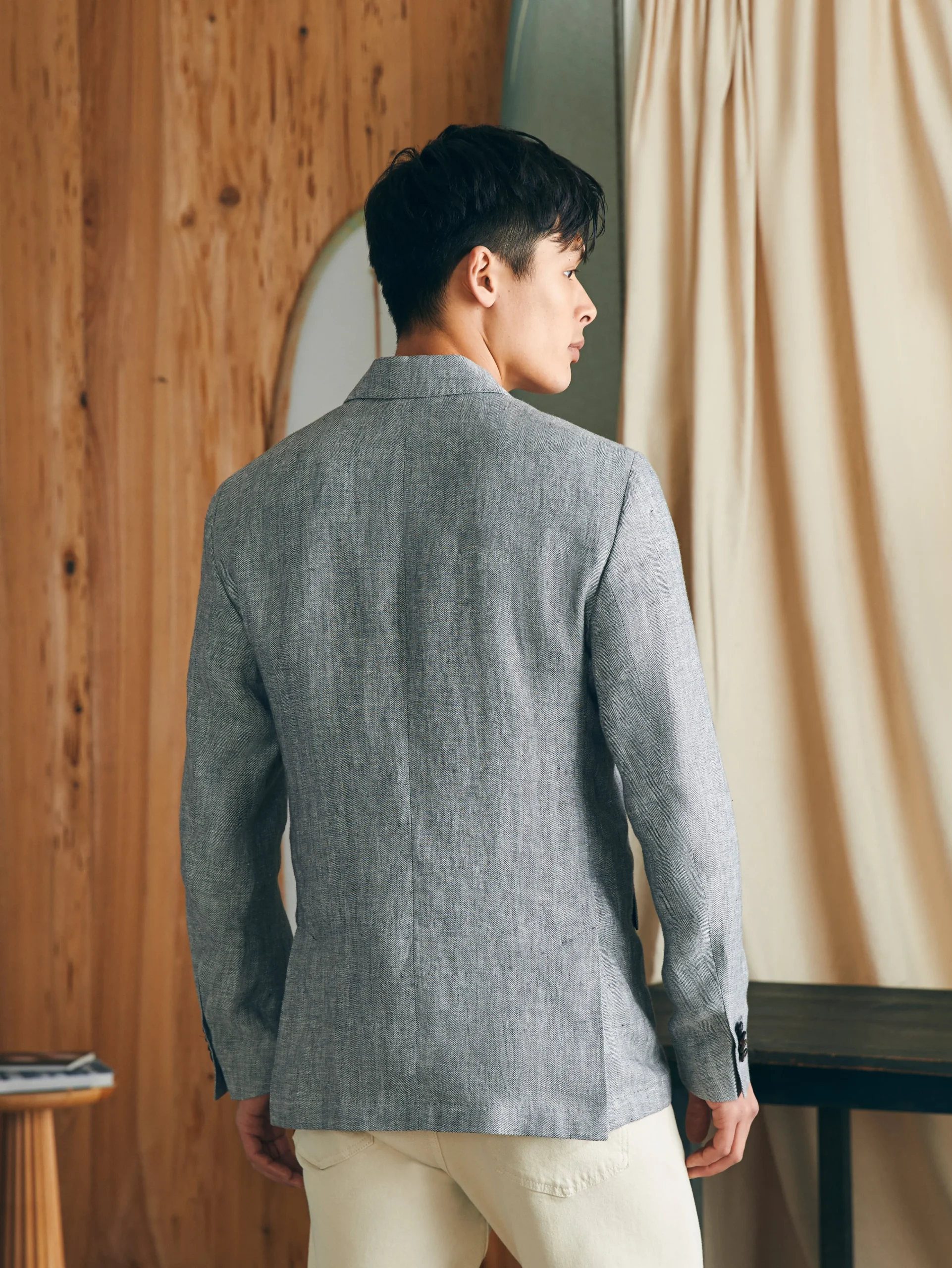 New Reserve Linen Herringbone Blazer - Blazers