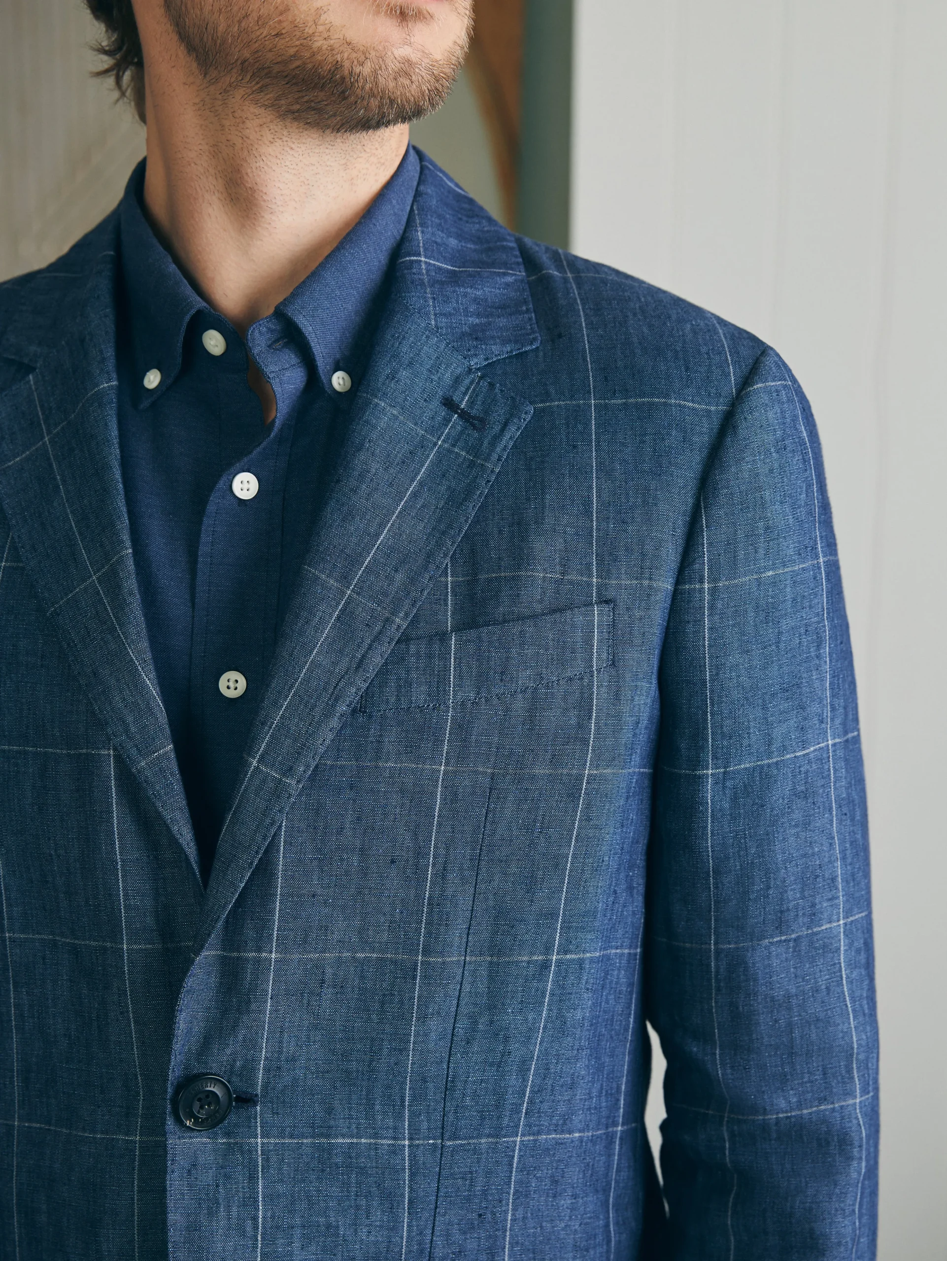 Sale Reserve Linen Windowpane Blazer - Blazers
