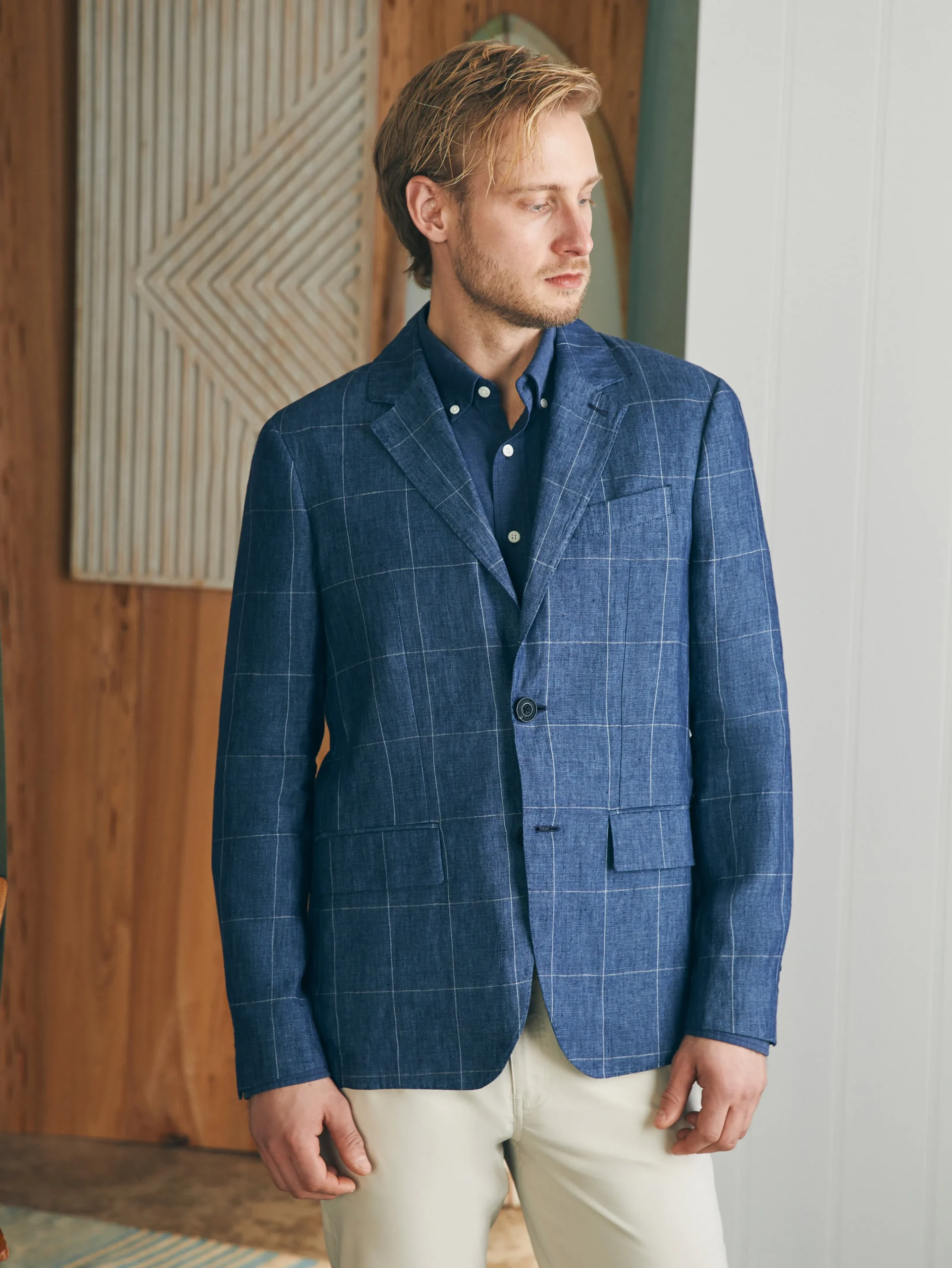 Sale Reserve Linen Windowpane Blazer - Blazers