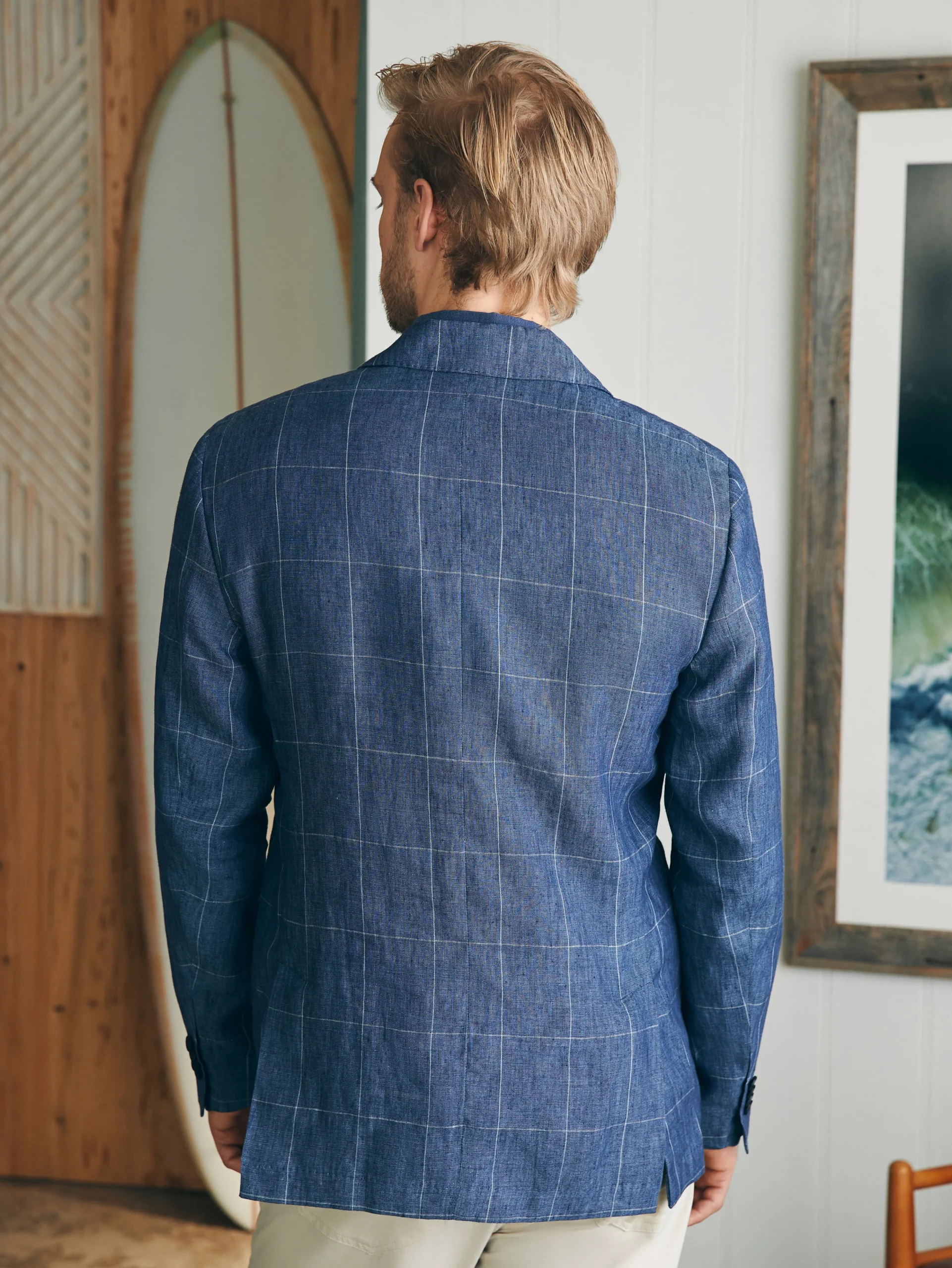 Sale Reserve Linen Windowpane Blazer - Blazers