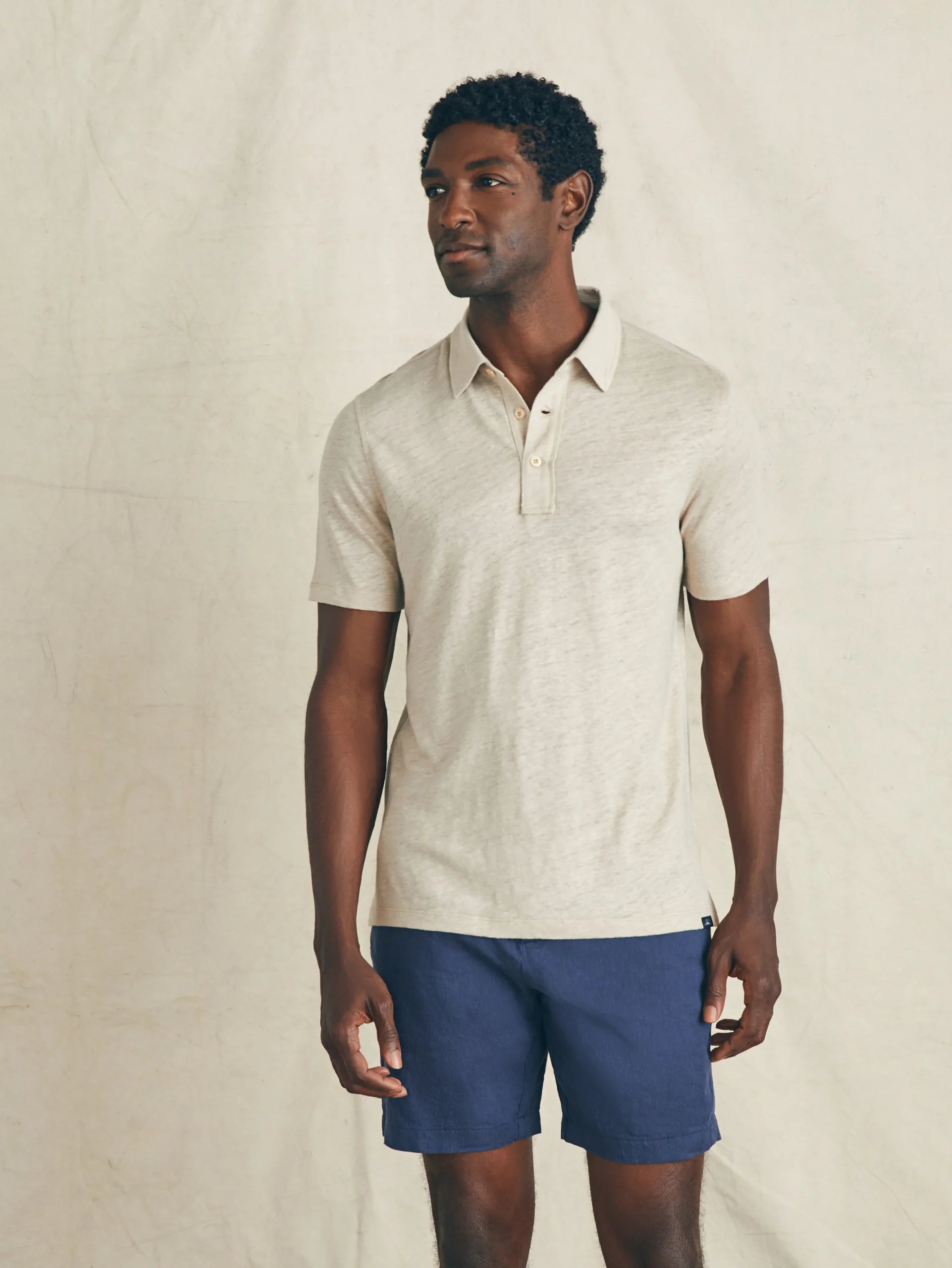 Clearance Short-Sleeve Linen Polo - Polo Shirts