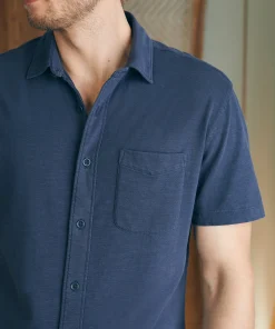 Fashion Short-Sleeve Sunwashed Knit Shirt (Single Pocket) - Shirts