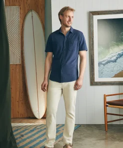 Fashion Short-Sleeve Sunwashed Knit Shirt (Single Pocket) - Shirts