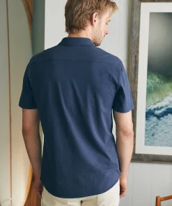 Fashion Short-Sleeve Sunwashed Knit Shirt (Single Pocket) - Shirts