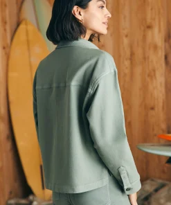 Clearance Stretch Terry Overshirt - Women Blazers & Outerwear