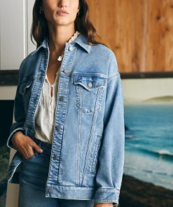 Best Stretch Terry Trucker Jacket - Women Blazers & Outerwear