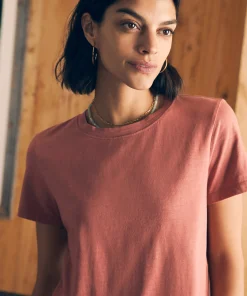 Clearance Sunwashed Cropped Crew Tee - Women T-Shirts