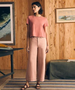 Clearance Sunwashed Cropped Crew Tee - Women T-Shirts