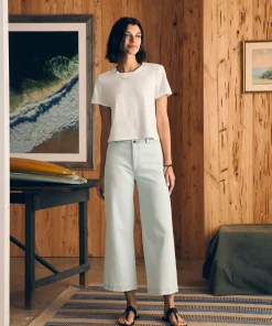 Fashion Sunwashed Cropped Crew Tee - Women T-Shirts