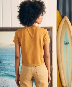 Fashion Sunwashed Cropped Crew Tee - Women T-Shirts