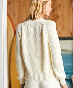 Discount Sunwashed Fisherman Crew Sweater - Women Sweaters