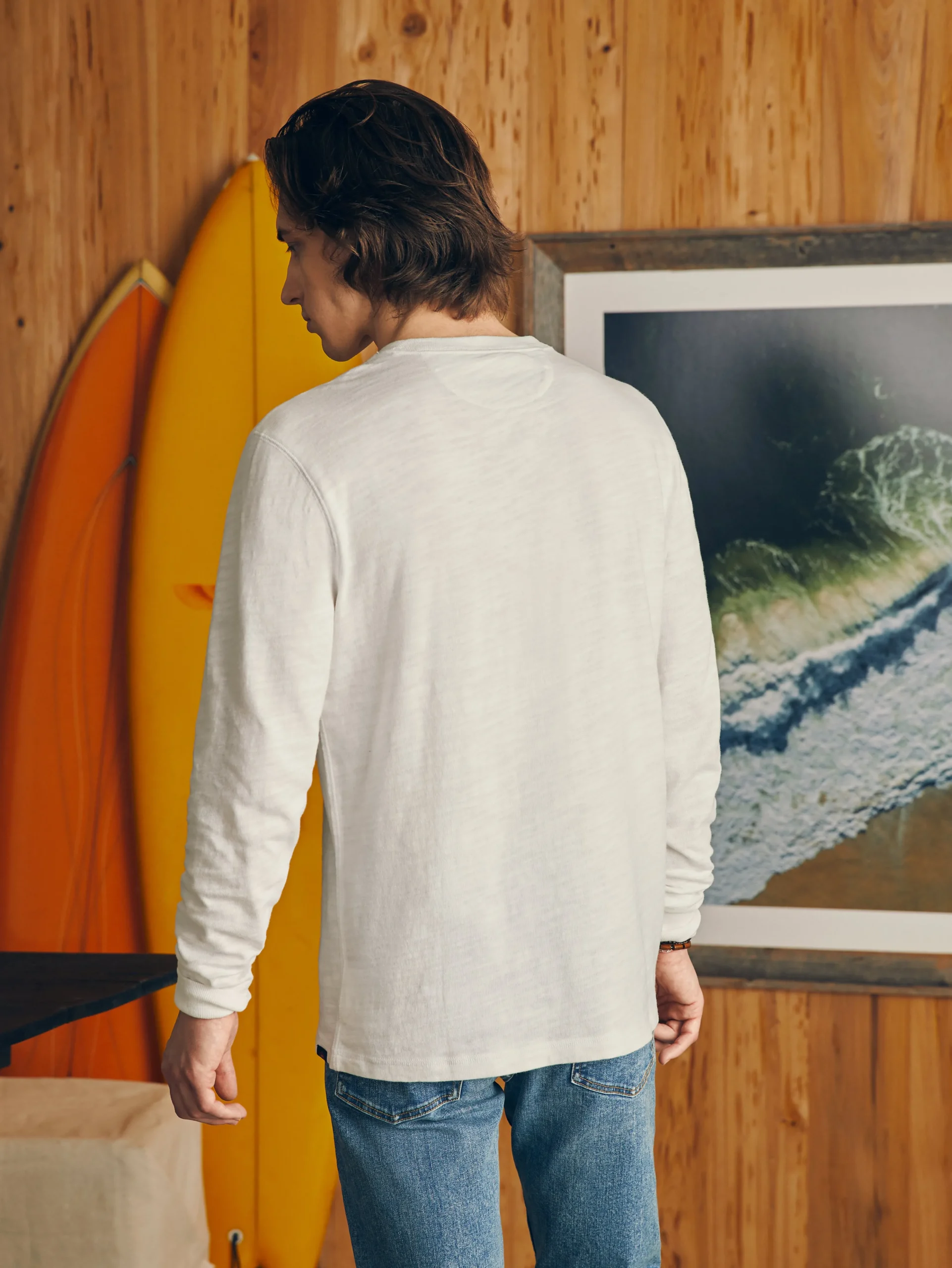 Fashion Sunwashed Slub Henley - T-Shirts & Henleys