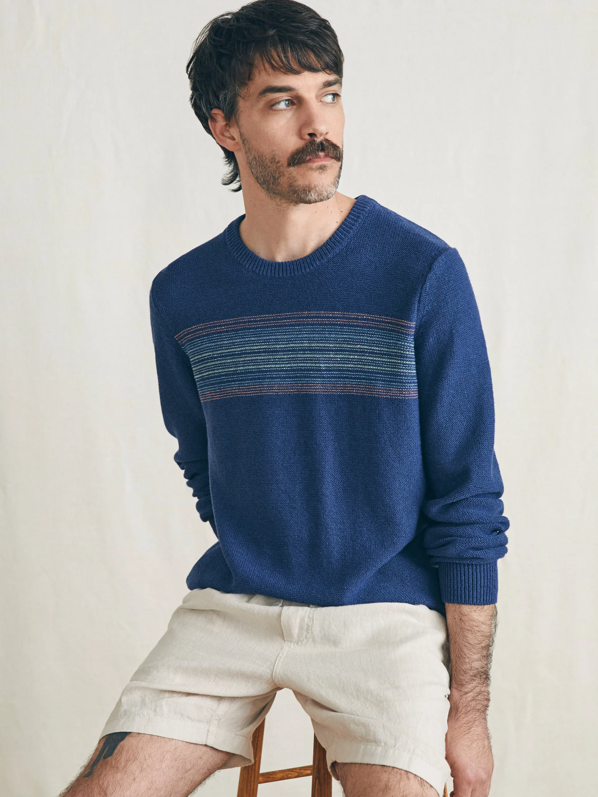 New Surf Stripe Crew Sweater - Sweaters