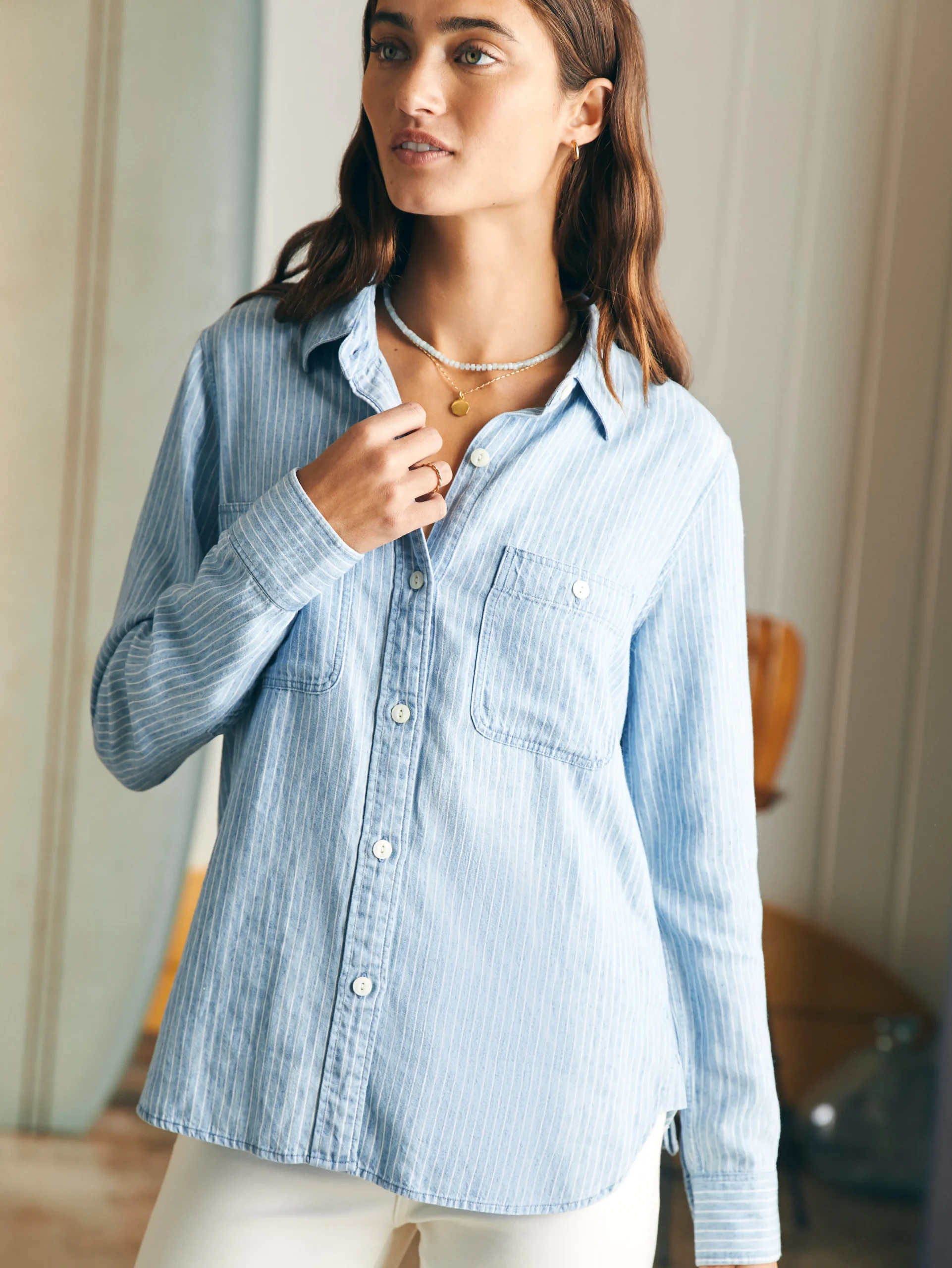 Hot Tried & True Chambray Shirt - Women Shirts & Tops